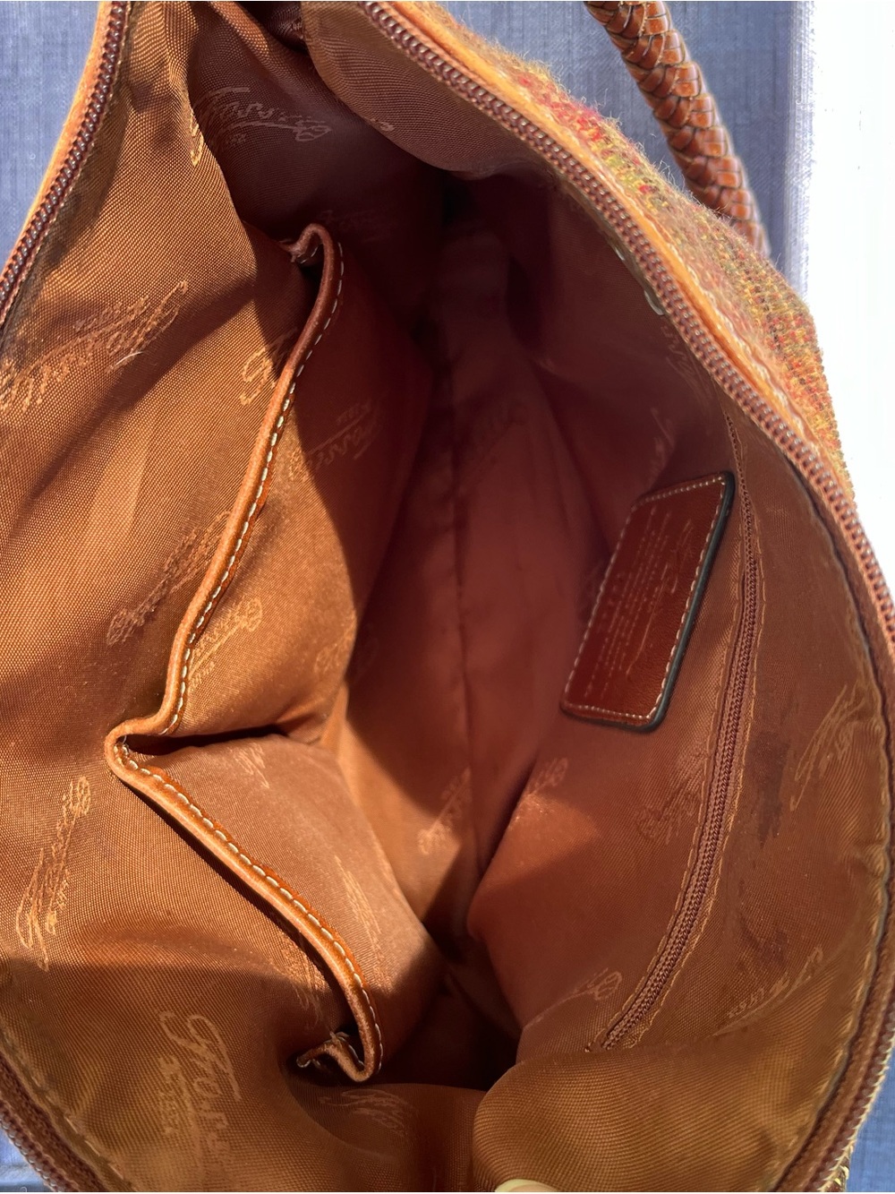 Fossil Woven Multicolor Shoulder Bag with Braided Brown Handle - Picture 7 of 7